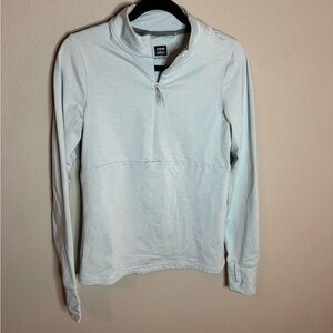 prAna Quarter Zip Pullover Medium Blue Long Sleeve Athletic Top